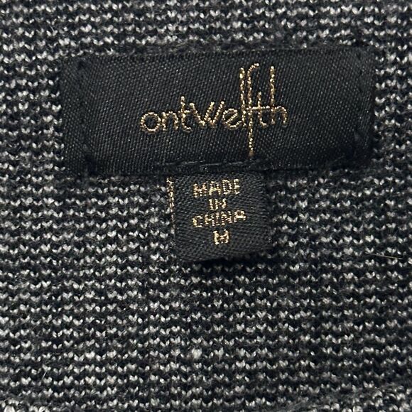 Ont Welfth Black White Heart Soft Stretch Pullover Sweater Medium - Picture 4 of 8